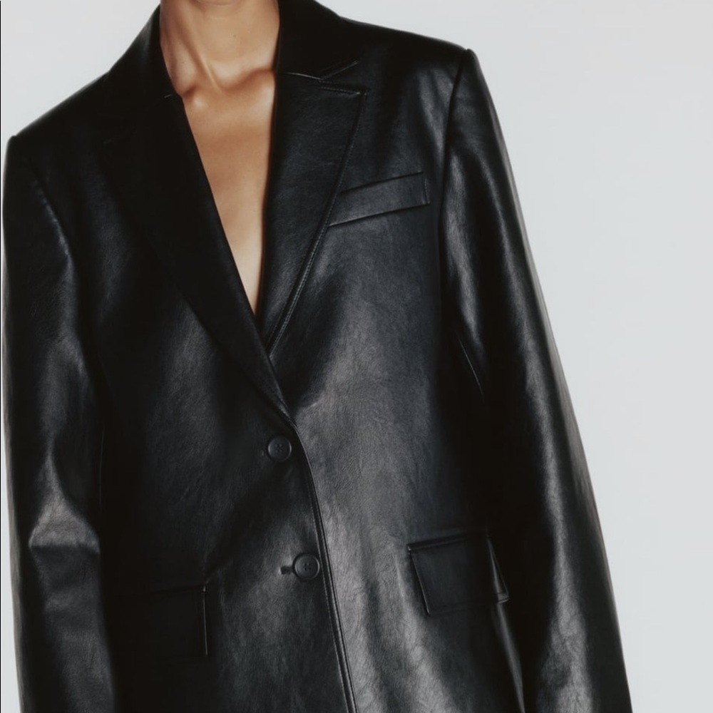 Zara leather blazer
